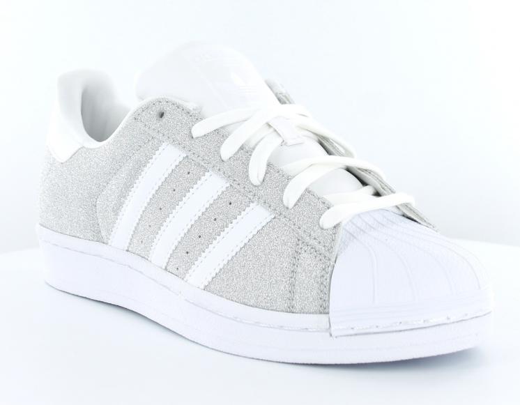 adidas superstar femme blanc et gris